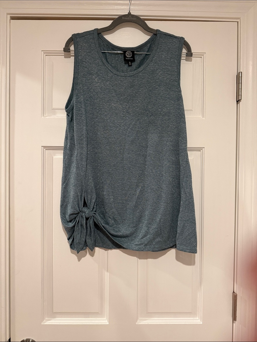 bobeau Teal Sleeveless Knot-Detail Tank